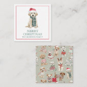 かわいいクリスマスの犬ギフト同梱 ノートカード (正面/裏面)