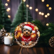 かわいいクリスマスの犬幸せな休日両面2枚の写真