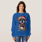 かわいいクリスマスの犬 スウェットシャツ (正面フル)