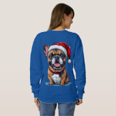 かわいいクリスマスの犬 スウェットシャツ (裏面フル)