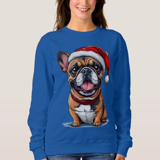 かわいいクリスマスの犬 スウェットシャツ (正面)