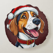 かわいいクリスマスの犬 ラウンドクッション (裏面)
