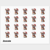 かわいいクリスマスの犬 ラウンドシール (シート)