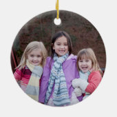 かわいいクリスマスの狐の写真 セラミックオーナメント (裏面)