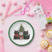 かわいいクリスマスの猫 ペーパープレート (パーティー)