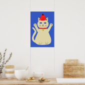 かわいいクリスマスの猫 ポスター (キッチン)
