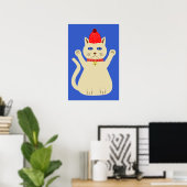 かわいいクリスマスの猫 ポスター (ホームオフィス)