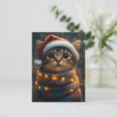 かわいいクリスマスの猫 ポストカード (スタンド正面)
