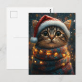 かわいいクリスマスの猫 ポストカード (正面/裏面)