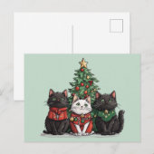 かわいいクリスマスの猫 ポストカード (正面/裏面)
