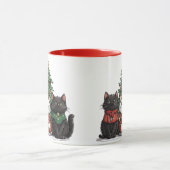 かわいいクリスマスの猫 マグカップ (中央)