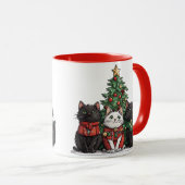かわいいクリスマスの猫 マグカップ (正面右)