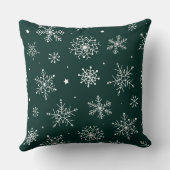 かわいいクリスマスの白い雪 クッション (裏面)