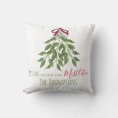 かわいいクリスマスの緑のミストレお洒落ーおもしろい クッション (正面)