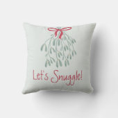 かわいいクリスマスの緑のヤドリギが寄り添う クッション (裏面)