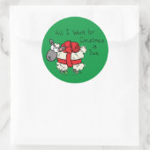 かわいいクリスマスの羊の漫画 ラウンドシール (バッグ)