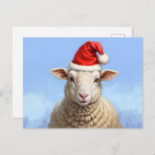 かわいいクリスマスの羊 ポストカード (正面/裏面)