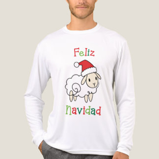 かわいいクリスマスの羊 - Feliz Navidad トライブレンドTシャツ