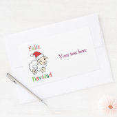かわいいクリスマスの羊 - Feliz Navidad 長方形シール (封筒)