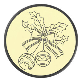 かわいいクリスマスの鐘のラインアート アイスホッケーパック