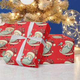 かわいいクリスマスの鐘のラインアート ラッピングペーパー