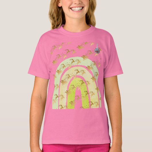 かわいいクリスマスの鐘のラインアート Tシャツ (正面)