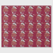 かわいいクリスマスの鐘の線画 ラッピングペーパー (フラット)