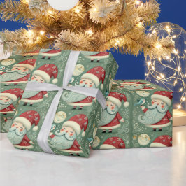かわいいクリスマスの鐘の線画 ラッピングペーパー