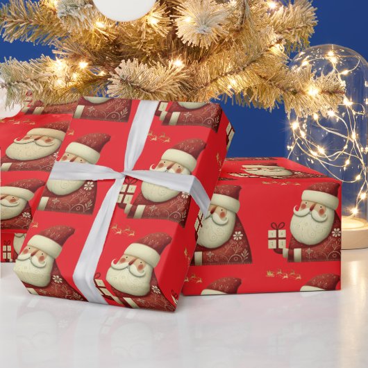 かわいいクリスマスの鐘の線画 ラッピングペーパー (クリスマス)