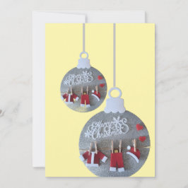 かわいいクリスマスの鐘 ラインアート 招待状