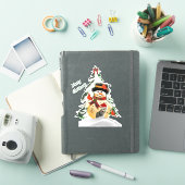かわいいクリスマスの雪だるまと動物の友達  シール (iPadカバー)