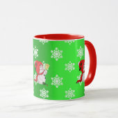 かわいいクリスマスの雪だるまマグ マグカップ (正面右)