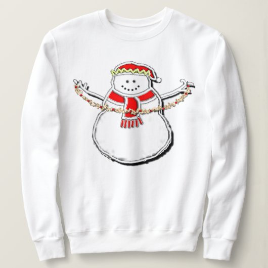 かわいいクリスマスの雪だるま スウェットシャツ (デザイン正面)