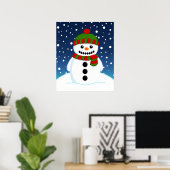 かわいいクリスマスの雪だるま ポスター (ホームオフィス)