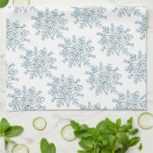 かわいいクリスマスの雪の結晶、冬の吹雪 キッチンタオル (折り畳み)