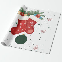 かわいいクリスマスの靴下とプレゼントのホリデーデザイン