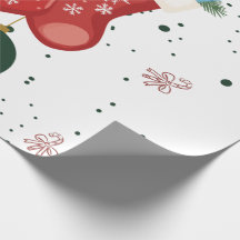 かわいいクリスマスの靴下とプレゼントのホリデーデザイン