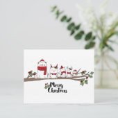 かわいいクリスマスの風刺動物 ポストカード (スタンド正面)