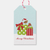 かわいいクリスマスの鳥 ギフトタグ (正面)
