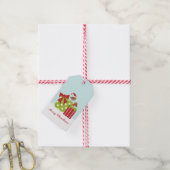 かわいいクリスマスの鳥 ギフトタグ (より糸付き)