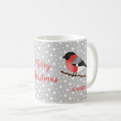 かわいいクリスマスの鳥 シロハラコメイタカと名前 コーヒーマグカップ (正面右)