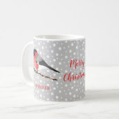 かわいいクリスマスの鳥 シロハラコメイタカと名前 コーヒーマグカップ (正面左)
