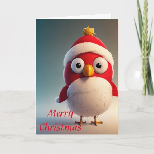かわいいクリスマスの鳥 シーズンカード (正面)