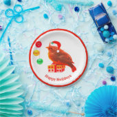 かわいいクリスマスの鳥 ペーパープレート (パーティー)