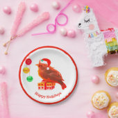 かわいいクリスマスの鳥 ペーパープレート (パーティー)