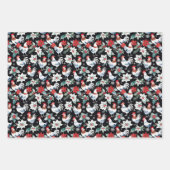 かわいいクリスマスの鶏 ラッピングペーパーシート (正面2)