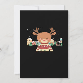 かわいいクリスマスの鹿のミニマルデザイン シーズンカード