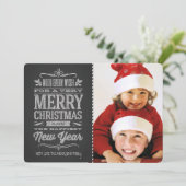 かわいいクリスマスの黒板の写真テンプレートカード シーズンカード (スタンド正面)