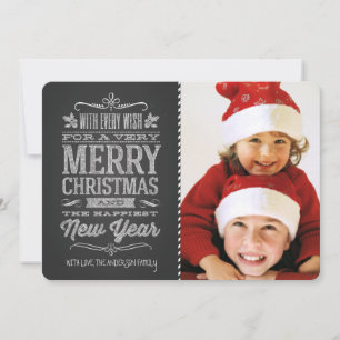 かわいいクリスマスの黒板の写真テンプレートカード シーズンカード