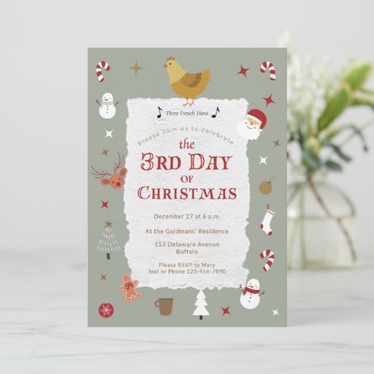 かわいいクリスマスの3日目のパーティ 遅れたクリスマス・パーティ 招待状 (スタンド正面)